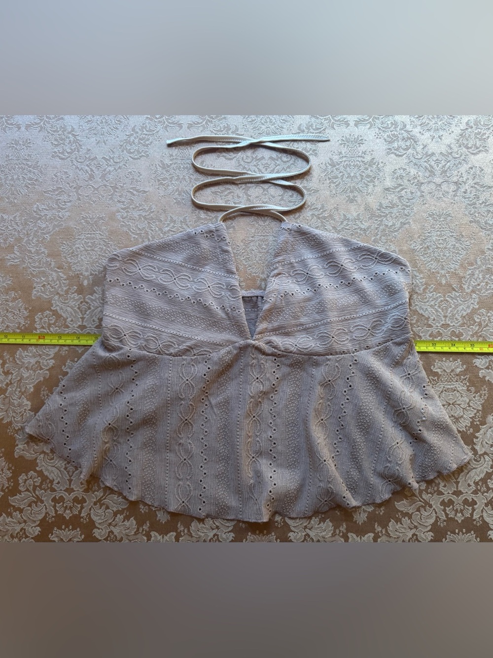 SHEIN Cream Pink Halter Top Peplum Camisole